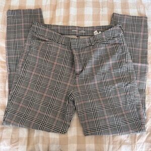 Old Navy Plaid Trousers in Black, White & Pink Check